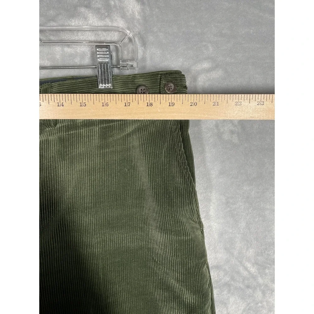 Polo Ralph Lauren Mens Olive Green Corduroy Trousers Adjustable Waist 38x32